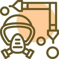 Firefighter Mask Strap Linear Circle Icon vector