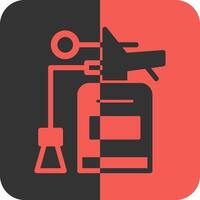 Fire Extinguisher Pull Pin Red Inverse Icon vector