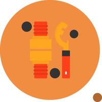 Fire Hose Coupling Spanner Flat Shadow Icon vector