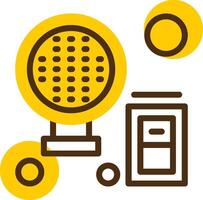 Fire Truck Siren Switch Yellow Lieanr Circle Icon vector