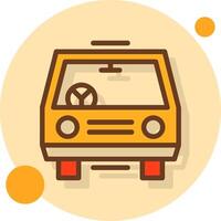 Car Filled Shadow Circle Icon vector