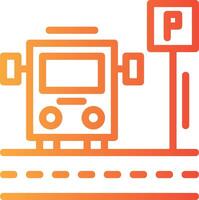 Parking shuttle bus Linear Gradient Icon vector