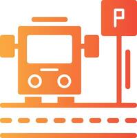 Parking shuttle bus Solid Multi Gradient Icon vector