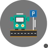 Parking shuttle bus Flat Shadow Icon vector