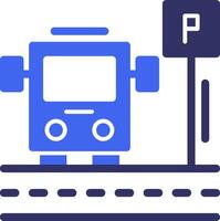 Parking shuttle bus Solid Two Color Icon vector