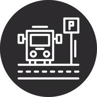 Parking shuttle bus Inverted Icon vector