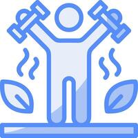 Exercise Line Filled Blue Icon vector