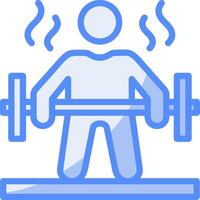 Workout Line Filled Blue Icon vector