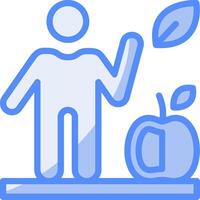 Healthy Diet Line Filled Blue Icon vector