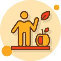 Healthy Diet Filled Shadow Circle Icon vector