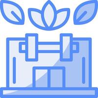 Gym Line Filled Blue Icon vector