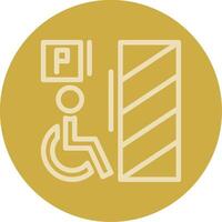 Wheelchair-accessible parking Line Multi color Icon vector