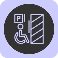 Wheelchair-accessible parking Linear Round Icon vector