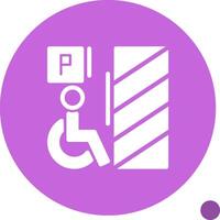 Wheelchair-accessible parking Glyph Shadow Icon vector