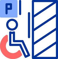 Wheelchair-accessible parking Color Filled Icon vector