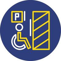 Wheelchair-accessible parking Dual Line Circle Icon vector