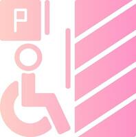Wheelchair-accessible parking Solid Multi Gradient Icon vector