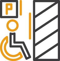 Wheelchair-accessible parking Line Two Color Icon vector