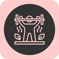 Weightlifting Linear Round Icon vector