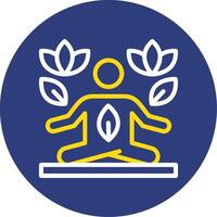 Yoga Dual Line Circle Icon vector