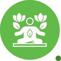 Yoga Glyph Shadow Icon vector