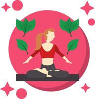 Yoga Tailed Color Icon vector