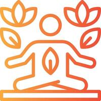 yoga lineal degradado icono vector