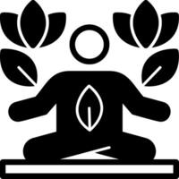 icono de glifo de yoga vector