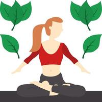 icono plano de yoga vector