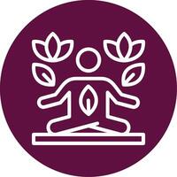 Yoga Outline Circle Icon vector