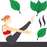 pilates plano icono vector