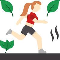 Running Flat Icon vector