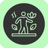 Walking Linear Round Icon vector