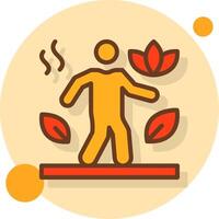 Walking Filled Shadow Circle Icon vector