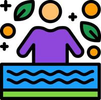 Swimming Line Filled Icon vector