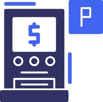 Pay and display parking Solid Two Color Icon vector