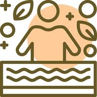 Swimming Linear Circle Icon vector