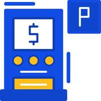 Pay and display parking Flat Two Color Icon vector