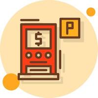 Pay and display parking Filled Shadow Circle Icon vector