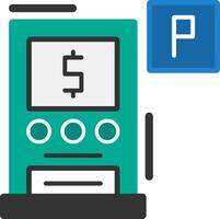 Pay and display parking Flat Icon vector