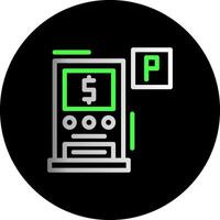 pagar y monitor estacionamiento doble degradado circulo icono vector