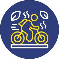 Cycling Dual Line Circle Icon vector