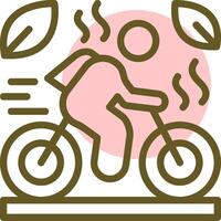 Cycling Linear Circle Icon vector