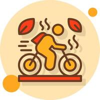 Cycling Filled Shadow Circle Icon vector