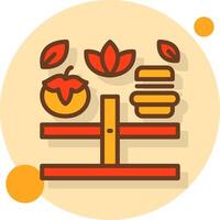 Balanced Diet Filled Shadow Circle Icon vector