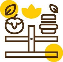 Balanced Diet Yellow Lieanr Circle Icon vector