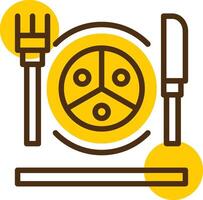 Portion Control Yellow Lieanr Circle Icon vector