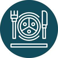 Portion Control Outline Circle Icon vector