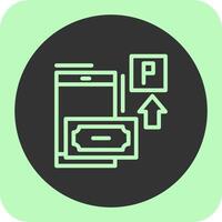 Pay by phone parking Linear Round Icon vector