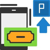 Pay by phone parking Flat Icon vector